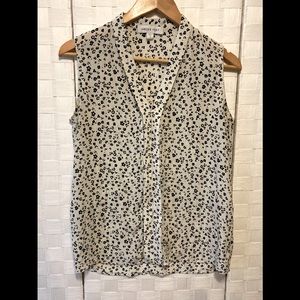 Amour Vert White & Black silk blouse Small